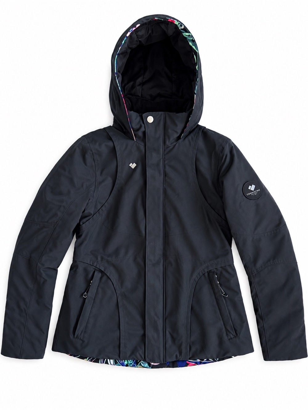 Obermeyer Insulated Ski Jacket Winter Parka Coat Black Hooded Girls Large 14-16
